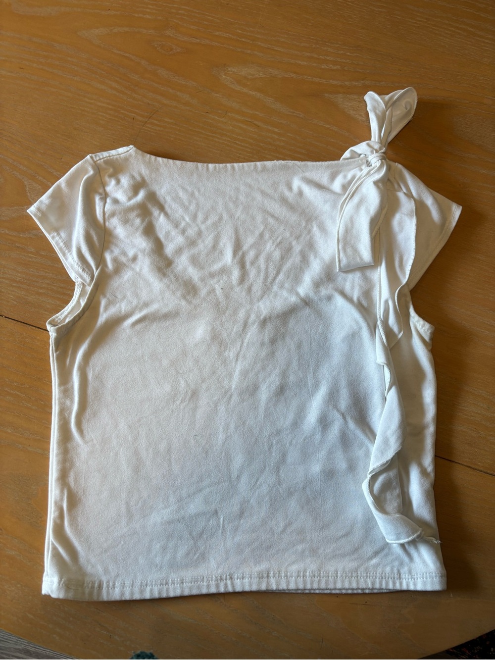 gaze White One-Shoulder Tie Detail Tank Top